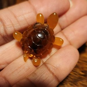 Vintage Avon Brown & Butterscotch Lucite Turtle Lapel Pin